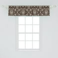 thumbnail image 2 of Gothic Window Valance, Retro Theme Traditional Ornamental Rococo Drawn Skull Sketches With Blossoms, Curtain Valance for Kitchen Bedroom with Rod Pocket, 54" X 18", Pale Grey Umber, by Ambesonne, 2 of 2