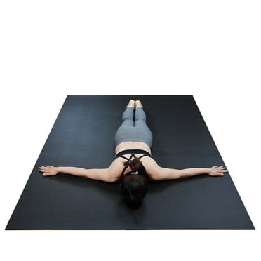 RevTime Extra Large Exercise Mat 7' x 5', 1/4" Thick & High Density Mat for Home Workouts, Gym, Yoga, Black