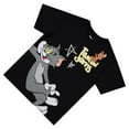 thumbnail image 3 of Tom and Jerry Women's T-shirt, Graphic Printed Cartoon Vintage Tom and Jerry Shirt Black - XL, 3 of 6