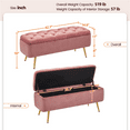 thumbnail image 6 of Topeakmart Modern Velvet Upholstered Storage Bench with Metal Legs for Bedroom, Pink, 6 of 10