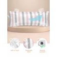 thumbnail image 2 of Pink Grey Striped Pillow Cases Body Size, Smooth Satin Pillowcase for Hair and Skin, Geometric Vertical Stripes Minimalist Decorative Cooling Bed Pillow Covers with Zipper, 20x54 Inches, 2 of 5