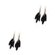 thumbnail image 1 of Qarigey 2 uds pendientes pluma Bohemia borla pendiente largo Vintage pantalla ocio joyería accesorios moda elegante Negro 2piezas, 1 of 6