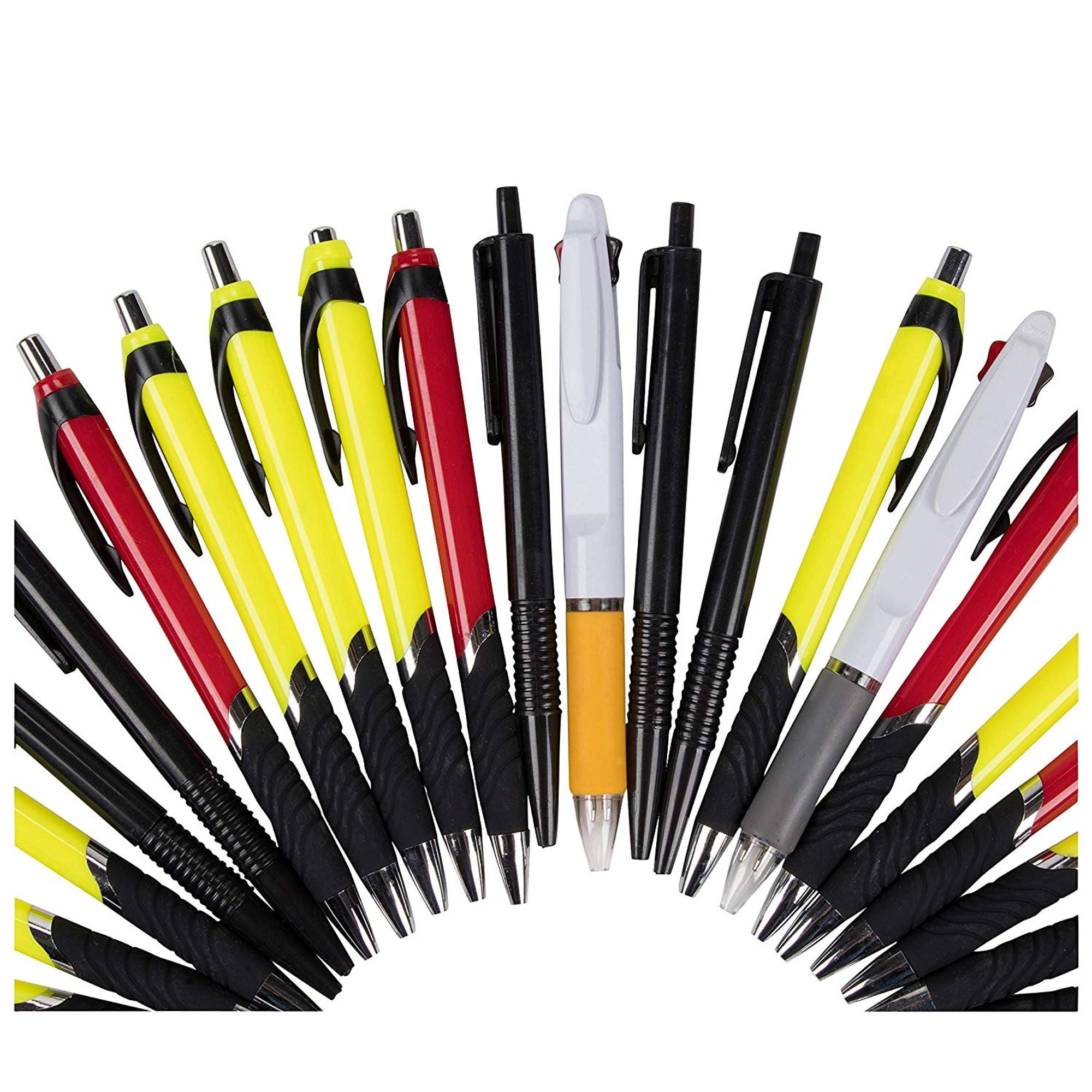 Ballpoint Pen 100Pack Black Ink Pen, Plastic Retractable Pen Bulk