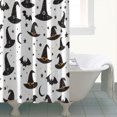 thumbnail image 4 of Halloween Witch Hats and Bats Shower Curtain 72"x72" ,Bathroom Decorative Shower Curtains Set with 12 Hooks,Modern Waterproof Washable Shower Curtain, 4 of 6