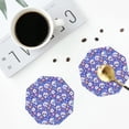 thumbnail image 5 of Pofeuu flower Skull cartoon Print Leather Coasters Set of 6, Round Cups Mugs Mat Pad for Home Kitchen Heat Resistant Drink Coasters,Octagon, 5 of 7