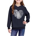 thumbnail image 6 of Girls Navy Fingerprint Heart Hoodie Oversized Pullover Lightweight Graphic Sweatshirt for Kids,Size 11 T, 6 of 8
