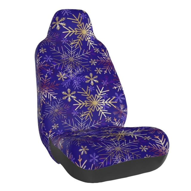 Wukai blue purple Snowflake Full Set Car Seat Covers with Soft Padding Universal Auto Front Seats Protector and Cushion Mat