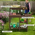 thumbnail image 3 of SERWALL Potting Bench Set of 2, Outdoor Potting Table with Sink, HDPE Material All Weather Use- Coffee, 3 of 8