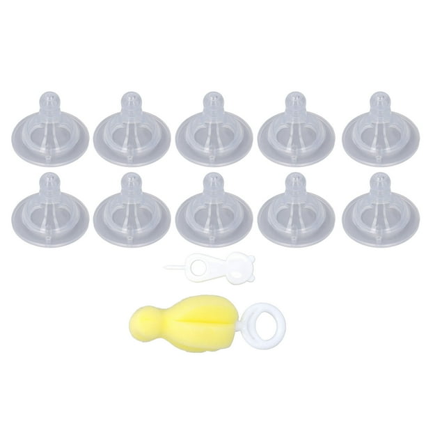 10 tetinas de silicona para biberones de bebé de 0 a 6 meses.