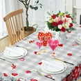 thumbnail image 2 of Valentines Day Tablecloth Rectangle 60x120 Inch, Valentine Heart Tablecloth Buffalo Plaid Gnome Truck Table Cloth Cover for Dinner Party Wedding Decor, 2 of 6