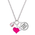thumbnail image 1 of Delight Jewelry Resin Baseball - Hot Pink Heart Nurse Strong Zoe Necklace, 1 of 4