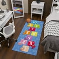 thumbnail image 2 of Ottomanson Jolly Rancher Hopscotch Machine Washable Non-Slip Rubberback 3x6 Runner Rug, 2'7" x 6', Blue, 2 of 5
