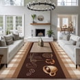 thumbnail image 3 of 5'x8' Area Rugs, Vintage Coffee Time Indoor Outdoor Area Rug for Living Room Bedroom, Farmhouse Desserts Brwon White Plaid Washable Bathroom Rugs Kitchen Floor Carpet Mats Home Decor Aesthetic, 3 of 8