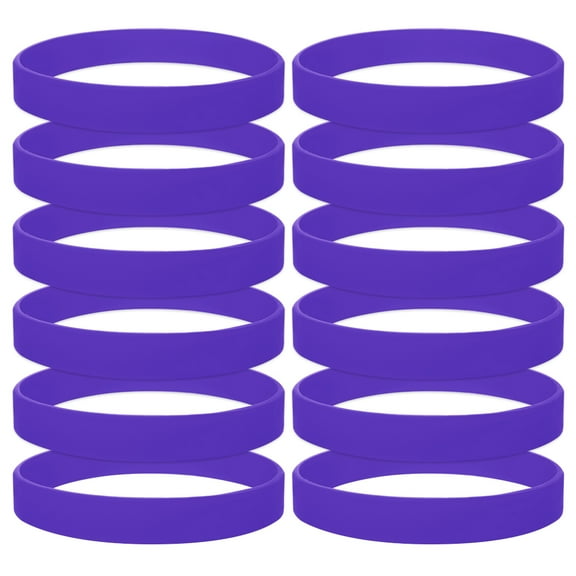 10 Dozen Silicone Wristbands, Adult-size Rubber Bracelets, Great For Event-Purple