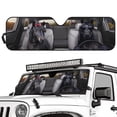 thumbnail image 2 of HUIACONG Black Cool Horse Windshield Sun Shade for Jeep Wrangler TJ JK JKU JL JLU ,Aluminum Foil Film Car Winshied Sun shade,Effectively Blocking Heat and UV Rays, 2 of 6