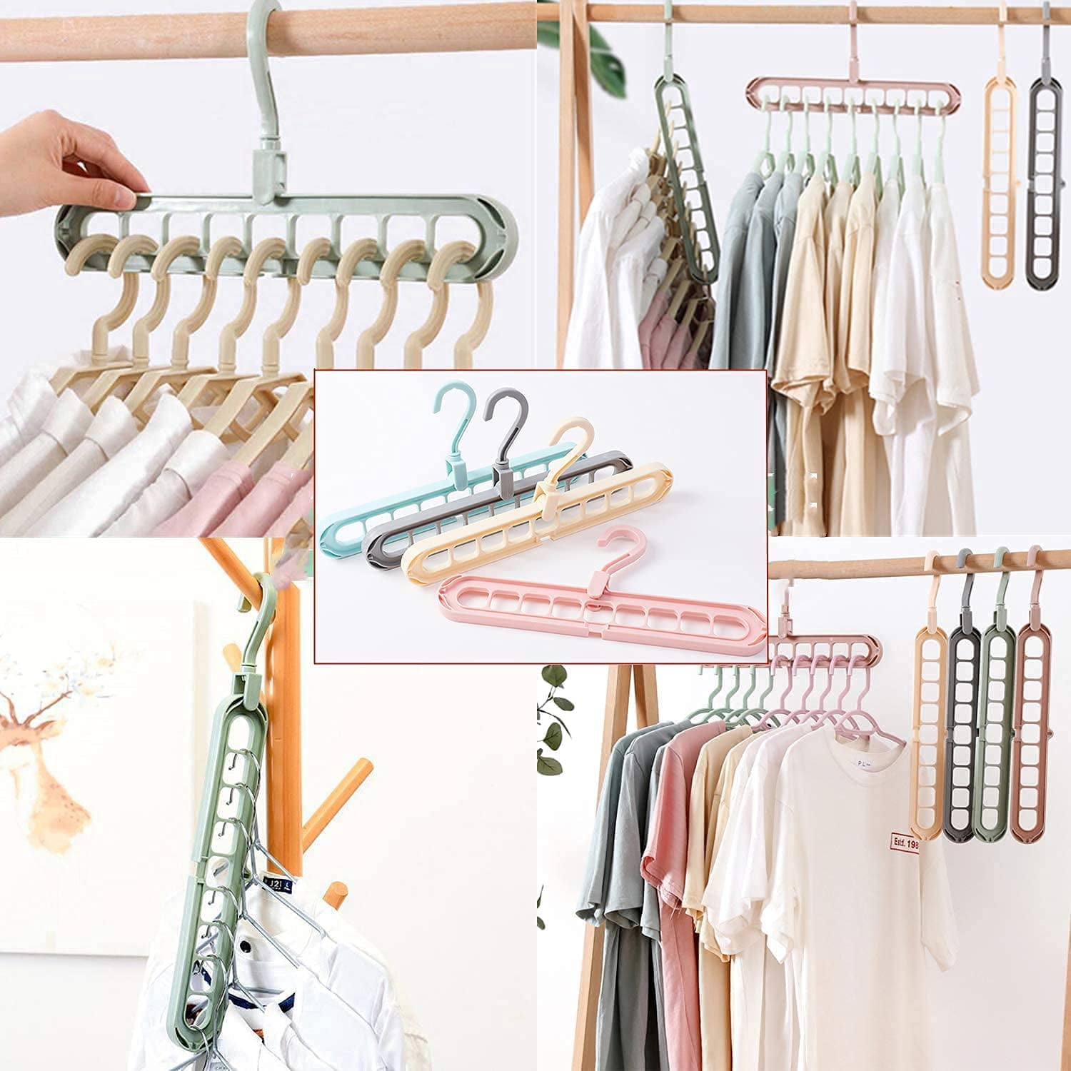 Metal Magic Hangers Space Saving Hangers Closet Multi-Port Support