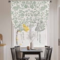 thumbnail image 4 of Pastoral Flowers Tie Up Curtain 45 Inches Long, Fruit Green Flower Vintage Linen Texture Balloon Style Kitchen Window Curtain Over Sink, Small Window Rod Pocket Curtain 42"x45", 4 of 9