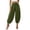 Army Green, variant on Womens High Waisted Wide Leg Balloon Pants Pleated Design Elastic Waist Barrel Trousers Flowy Casual Vacation Beach Pants Army Green