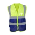 thumbnail image 3 of Chaleco de seguridad reflectante Hi vis para topógrafos de almacén de motor de conducción malla azul verde, 3 of 8