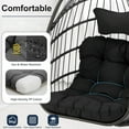 thumbnail image 4 of Outdoor Swing Hanging Egg Chair with Stand, Wicker Chair with Cushion, Rattan Lounge Chair, 350 lbs Capacity, 4 of 6