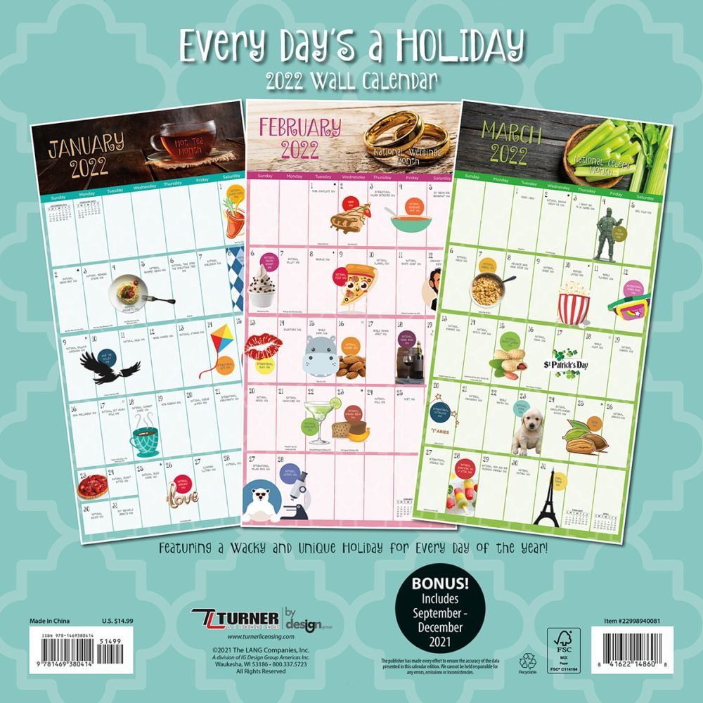 turner-licensing-every-day-s-a-holiday-2022-wall-calendar-walmart-com