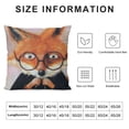 thumbnail image 5 of Orinice Fox Glasses Beatrix Potter Graphic Decorative Cushion Throw Pillow Cover, High-Quality Cotton Linen Pillow Case for Home Couch Living Room Bed Sofa, 1PC 22x22in, 5 of 5