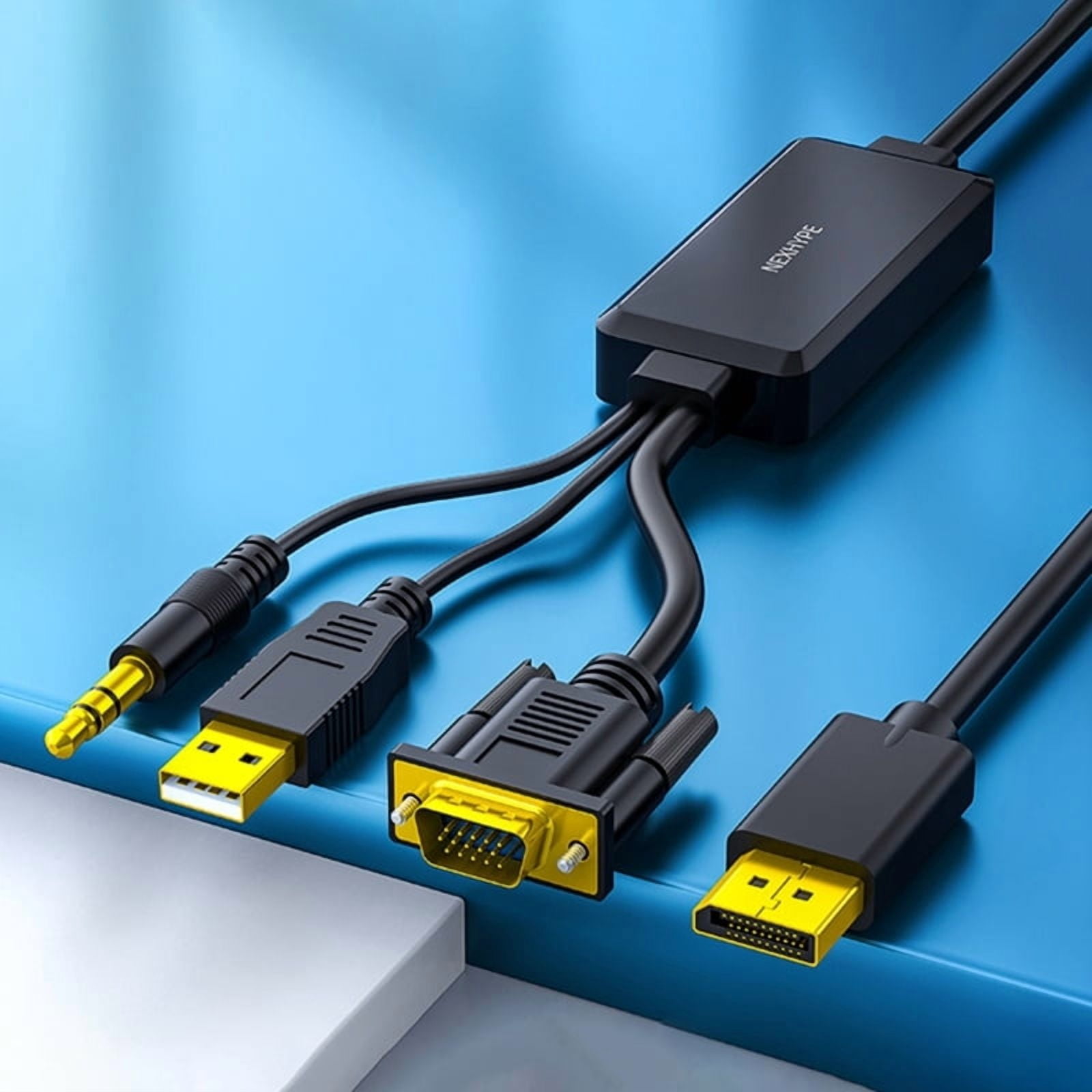 VGA to DisplayPort Adapter Cable Support Audio Transmission and 1080P HD Resolution for PC Laptop To TV Monitor