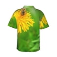 thumbnail image 3 of Daiia Bees Pollinates A Yellow Dandelion Hawaiian Shirt for Men Gentle Cotton Regular Short Sleeve Casual-XX-Large, 3 of 9