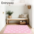 thumbnail image 3 of ODIKA 5'x7' Machine Washable Non-Slip Area Rug, Snowflake Festive Tree Base Decoration Elegant Holiday Celebration High Traffic Rug, Pink, 630688, 3 of 5