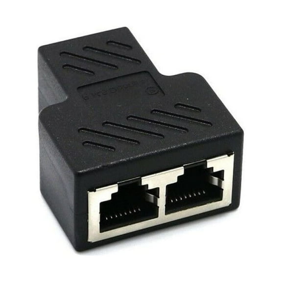 RJ45 Splitter Adapter 1 to 2 Ways Dual Female Port CAT5/6 LAN Ethernet Cable High Performance