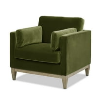 Jennifer Taylor Home Pasadena Modern Farmhouse Arm Chair, Olive Green Performance Velvet