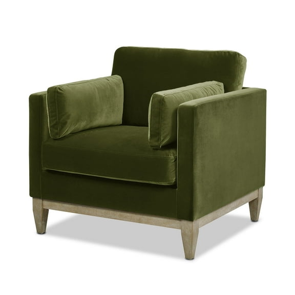 Jennifer Taylor Home Pasadena Modern Farmhouse Arm Chair, Olive Green Performance Velvet