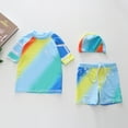 thumbnail image 2 of Godom Boys Swim Set Short Sleeve Rash Guard and Swim Trunk 2-Piece Set Beachwear Bathing Suit, 2 of 7