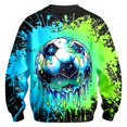 thumbnail image 4 of RUTAYY Boys Crewneck Sweatshirt Ball Sport Splash Graphic Long Sleeve Daily Casual Outing Warm Pullover, Green, 4 of 4