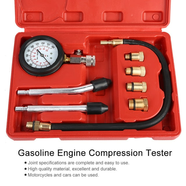 Kit de prueba automotriz, comprobador de compresión de motor de gasolina Comprobador de compresión de motor de gasolina Cilindro de motor Instalación sencilla