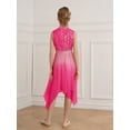 thumbnail image 6 of YiZYiF Girls Lyrical Praise Dance Dress Sparky Sequins Sleeveless Liturgical Worship Tunic Overlay Hot Pink 12, 6 of 7