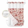 thumbnail image 2 of Red Spring Floral No Hook Shower Curtain Waterproof, Bathroom Curtains with Snap in Liners and See Through Top Window, Summer Botanical Farmhouse Hotel Style Bathtub Curtains Shower 72"Wx84"L, 2 of 8
