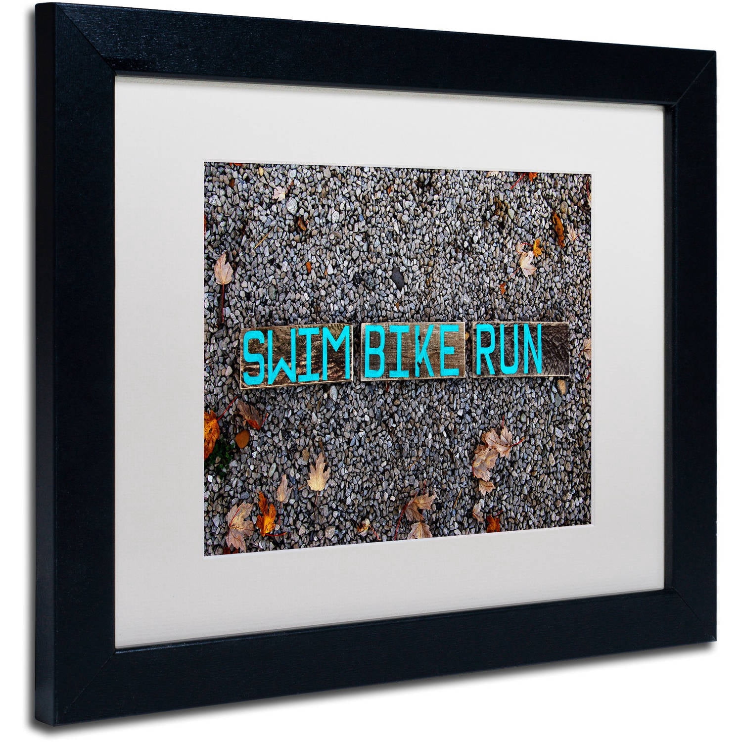 Trademark Fine Art 'The Triathlete II' Canvas Art by Nicole Dietz, White Matte, Black Frame