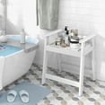 thumbnail image 2 of Costway Waterproof HDPE Shower Bench Bathroom Shower Chair with Armrest Heavy Duty White, 2 of 10