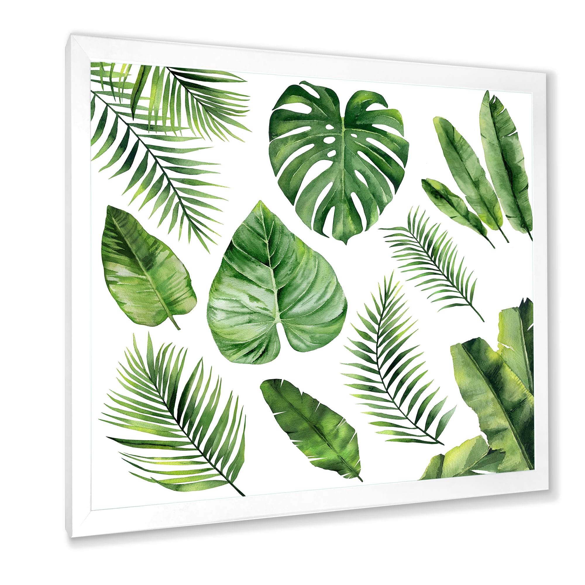 Designart 'Close Up Of Tropical Leaf Of Monstera V' Farmhouse Framed Art Print
