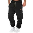 thumbnail image 2 of Men's Cargo Sweatpants with Multi Pockets Drawstring Waist Baggy Jogger Lined Casual Pants for Outdoor Hiking Work, 2 of 5