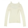 thumbnail image 2 of bar III Womens Cutout Ribbed Pullover Sweater, Off-White, X-Large, 2 of 2
