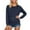 Navy, variant on Fiaer Women Sweatshirts Plus Size Loose Fit Pullovers Crew Neck Long Sleeve Solid Color Trendy Pocket Tops Navy XL