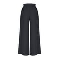thumbnail image 4 of Posijego Womens Wide Leg Pants High Waist Drawstring Lounge Pants Loose Flowy Beach Pants with Pockets, 4 of 7