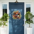 thumbnail image 6 of Mupvlun Pretty Artificial Fall Wreaths for Front Door, Thanksgiving Garland, Rustic Farmhouse Wreaths for Indoor Outdoor Home Decoration Blue, 6 of 8