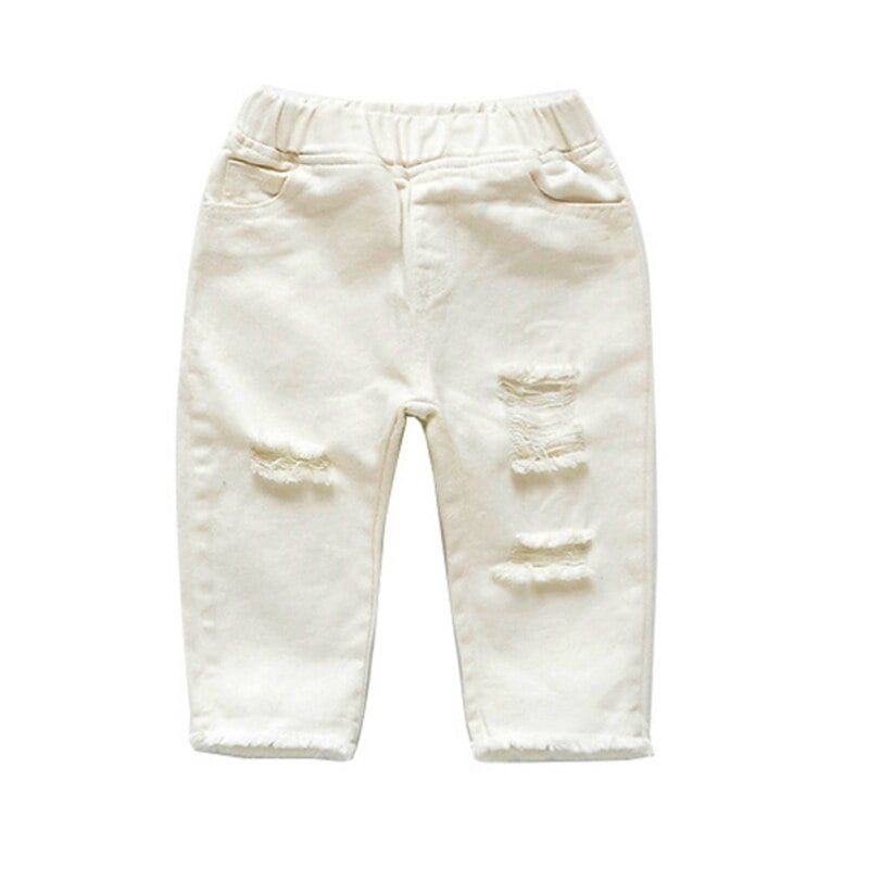 Kids Girls Casual Printed Elastic Waist Stretch Skinny Jeans Trouser Pants 2-7YR 