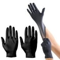 thumbnail image 2 of comerut 100Pcs Black Nitrile Disposable Gloves Medical Exam Latex Powder-Free Food Safe Textured Fingertips Anti-Slip Design Thick Gloves for Beauty Tattoo Cleaning, 2 of 7