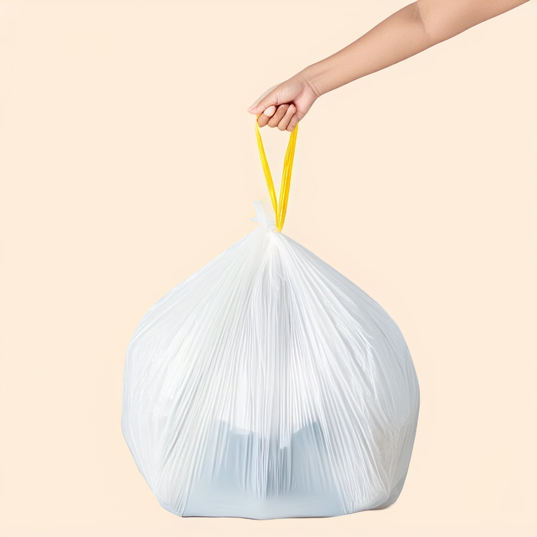 Great Value 3.2 Gallon Small Drawstring Trash Bags, Unscented Garbage Bags, 20 Bags