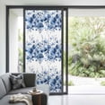 thumbnail image 3 of Blue Floral Window Privacy Film, Vintage Farmhouse Garden Flower Leaves Static Cling UV Sun Blocking Heat Control Window Tint Day and Night, Non-Adhesive One Way Windows Privacy Cover 35.4''x78.7'', 3 of 7