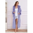 thumbnail image 4 of Heartnice Womens Hooded Plush Long Robe, Soft Warm Fleece Bathrobe for Women Fluffy Cute Spa Robe（ Lavender, L/XL）, 4 of 5
